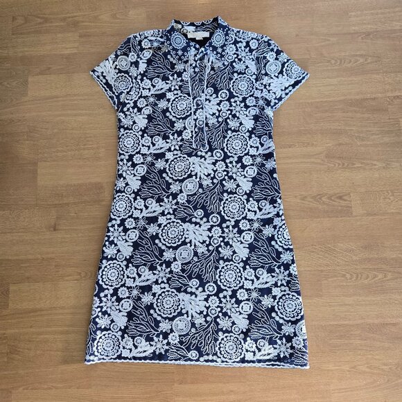 MICHAEL MICHAEL KORS Women's Embroidered T-Shirt Dress - True Navy/White - Picture 4 of 9